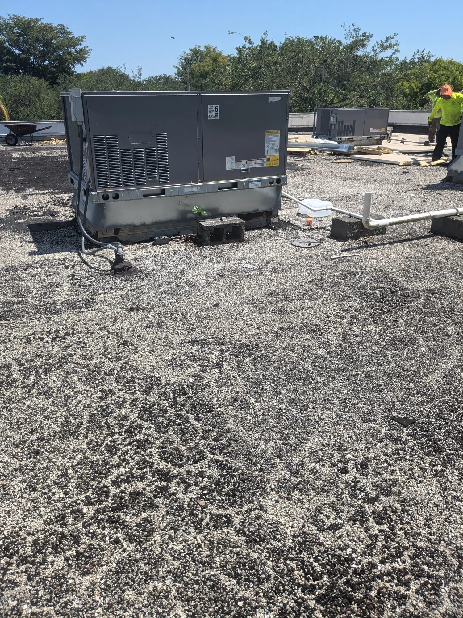 Commercial flat roof hot-mop installation by DR Construction & Roofing in South Florida