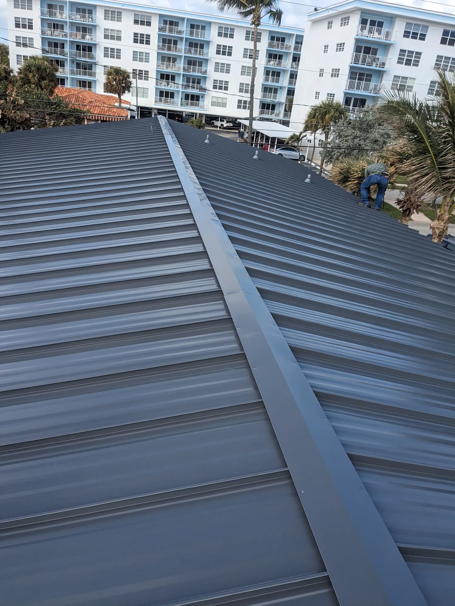 Standing seam metal roof by DR Construction & Roofing in South Florida