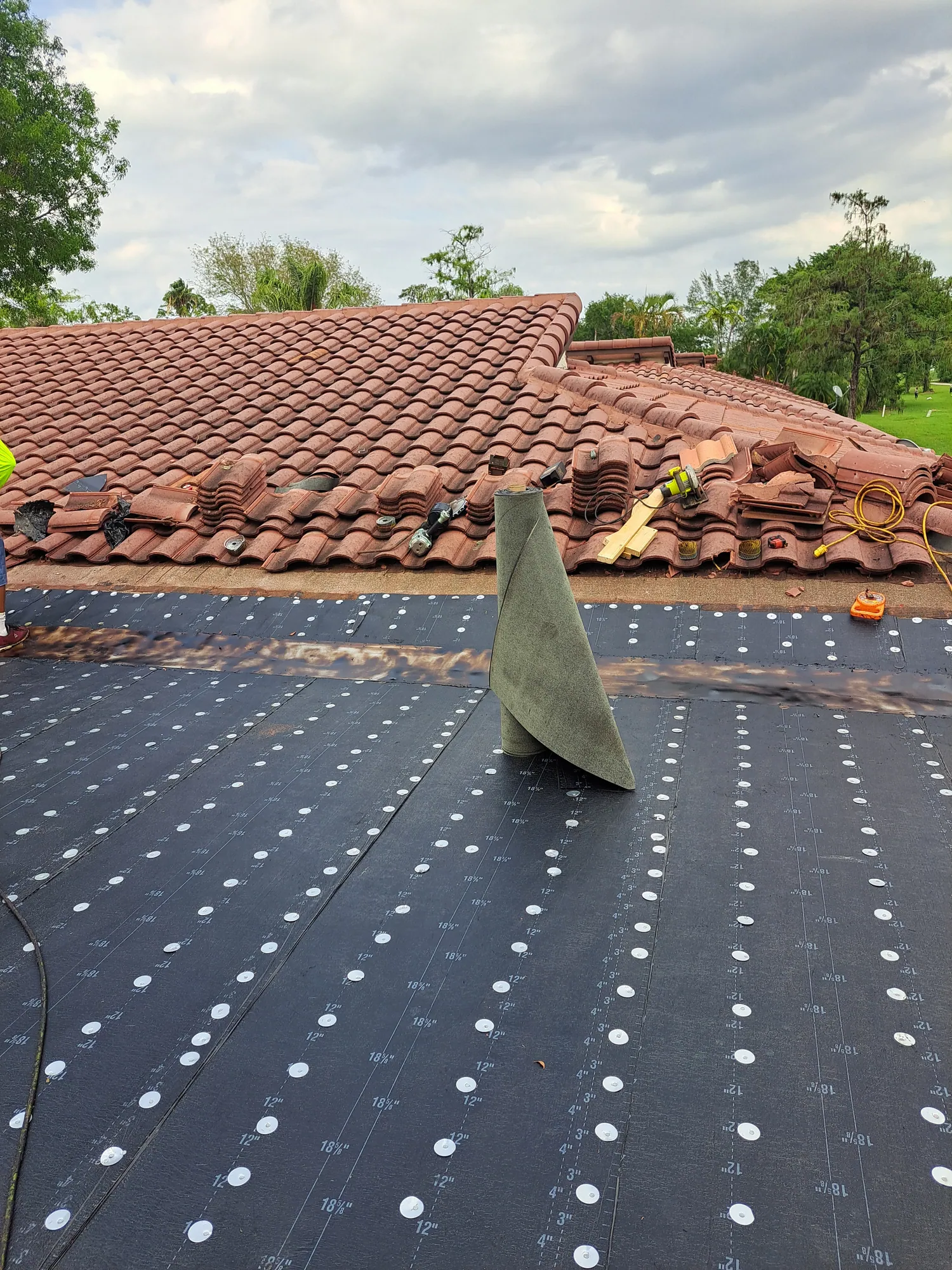 Residential flat roof peel-and-stick membrane by DR Construction & Roofing in South Florida