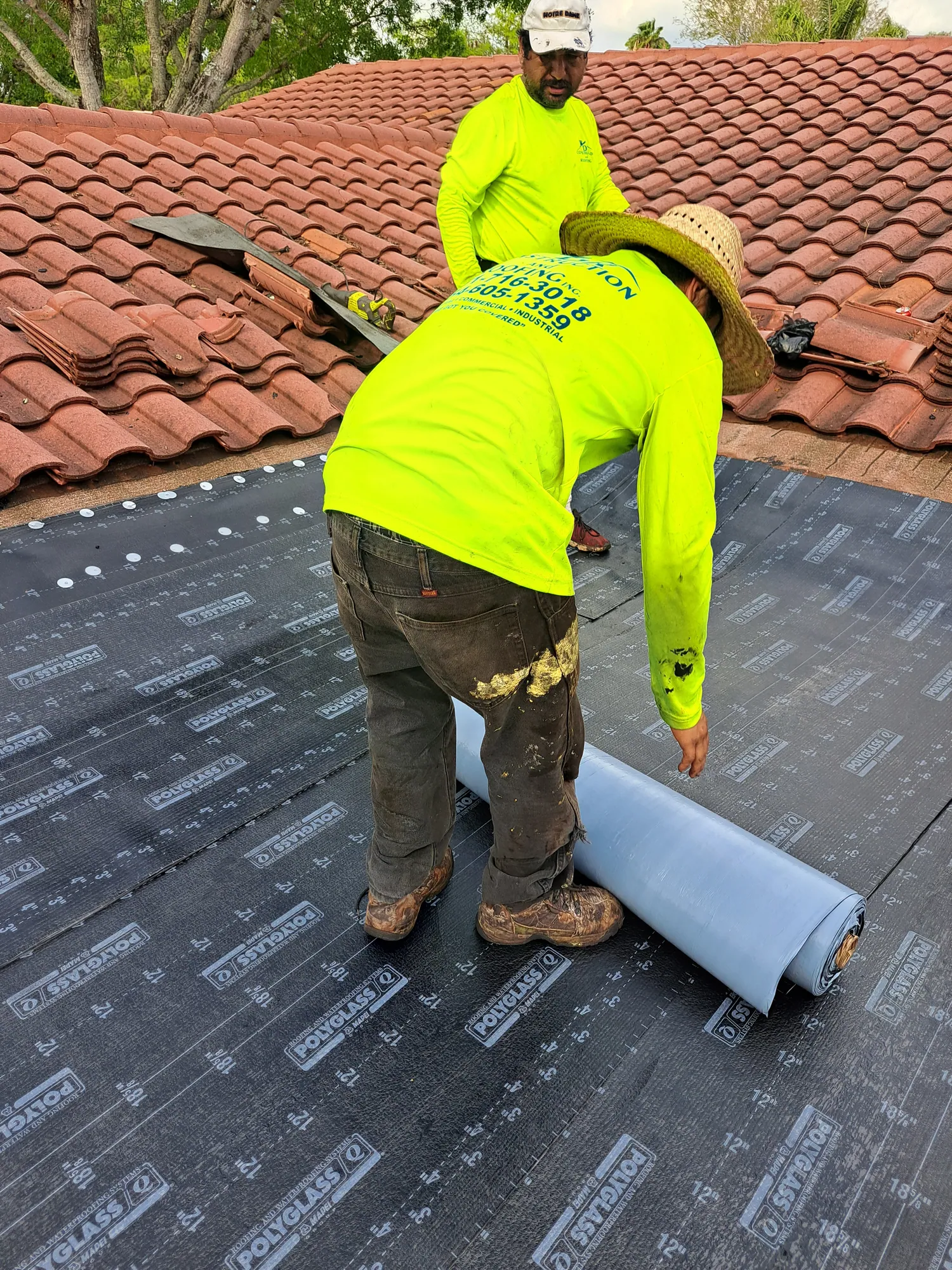 Residential flat roof peel-and-stick membrane by DR Construction & Roofing in South Florida