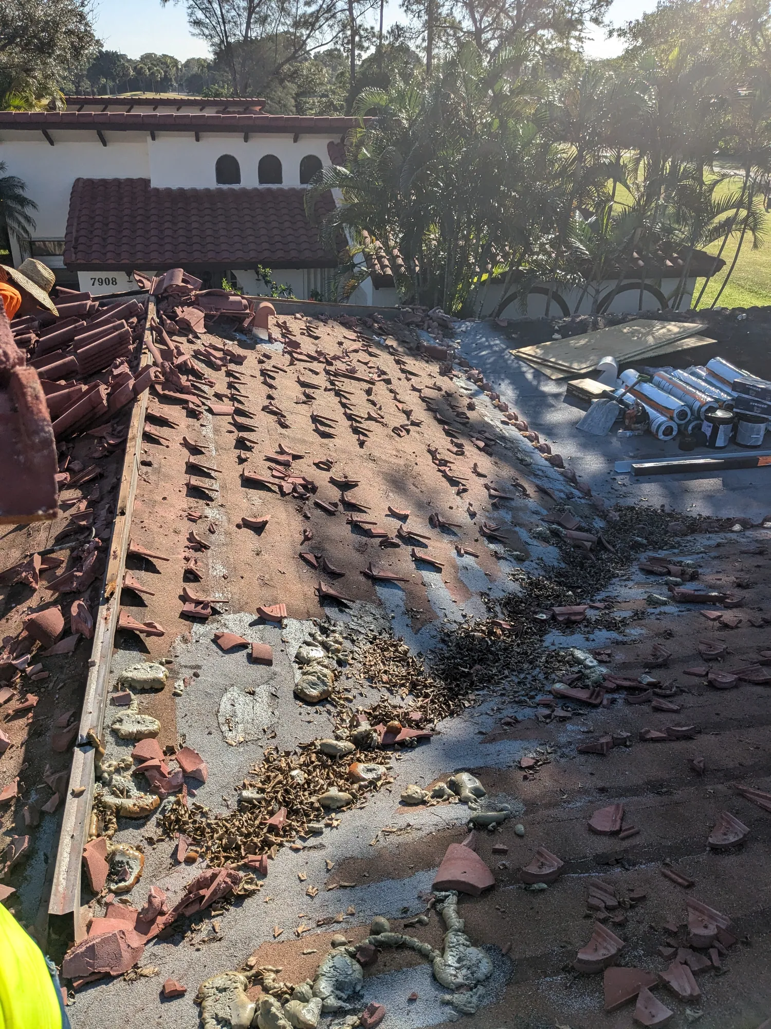 Terracotta barrel tile roof installation by DR Construction & Roofing in South Florida
