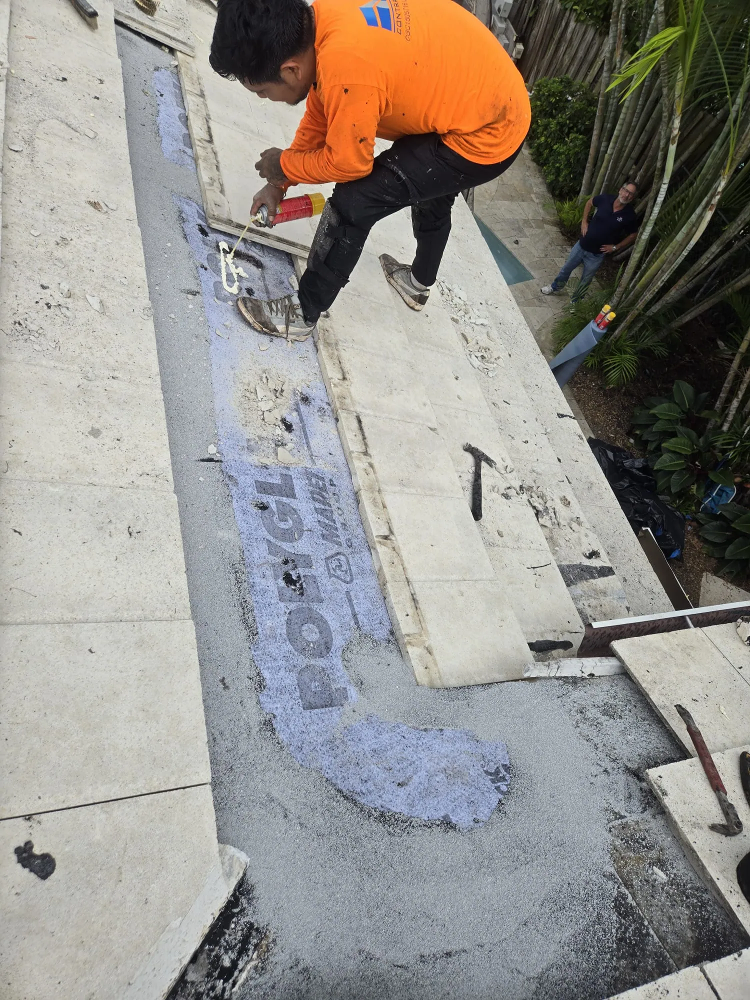 Residential tile roof repair by DR Construction & Roofing in South Florida
