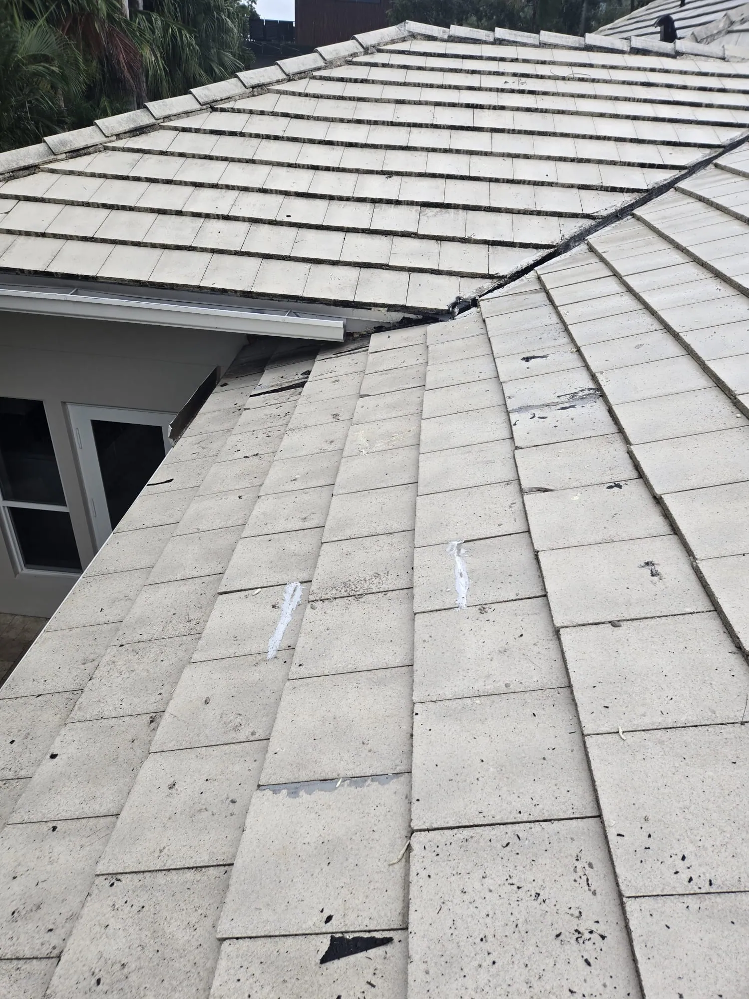 Residential tile roof repair by DR Construction & Roofing in South Florida
