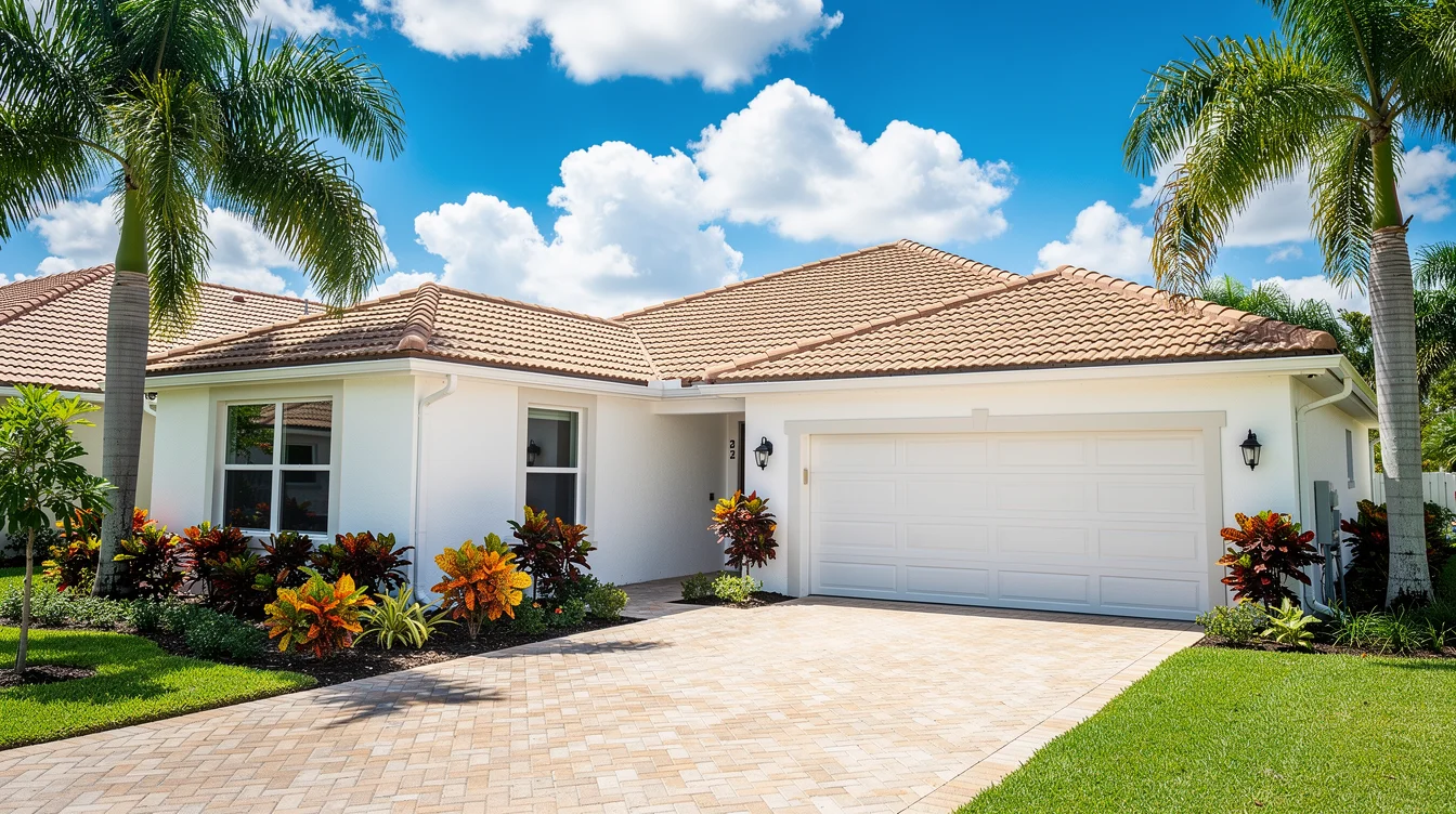 South Florida home with new concrete barrel tile roof in Coral Springs by DR Construction and Roofing